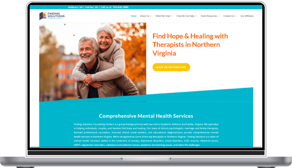Mockup Preview of Finding Your Solution Website on 15 inch Macbook Pro
