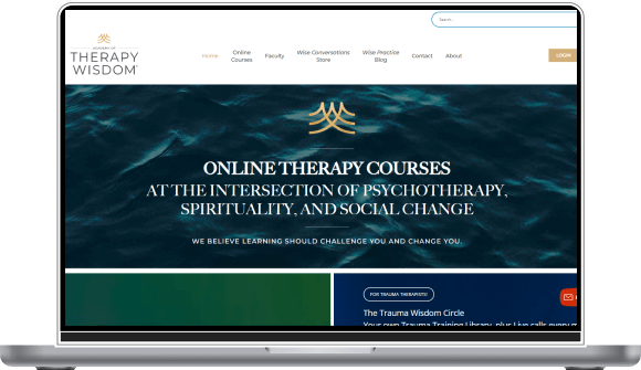 Mockup Preview of Therapy Wisdom Website on 15 inch Macbook Pro